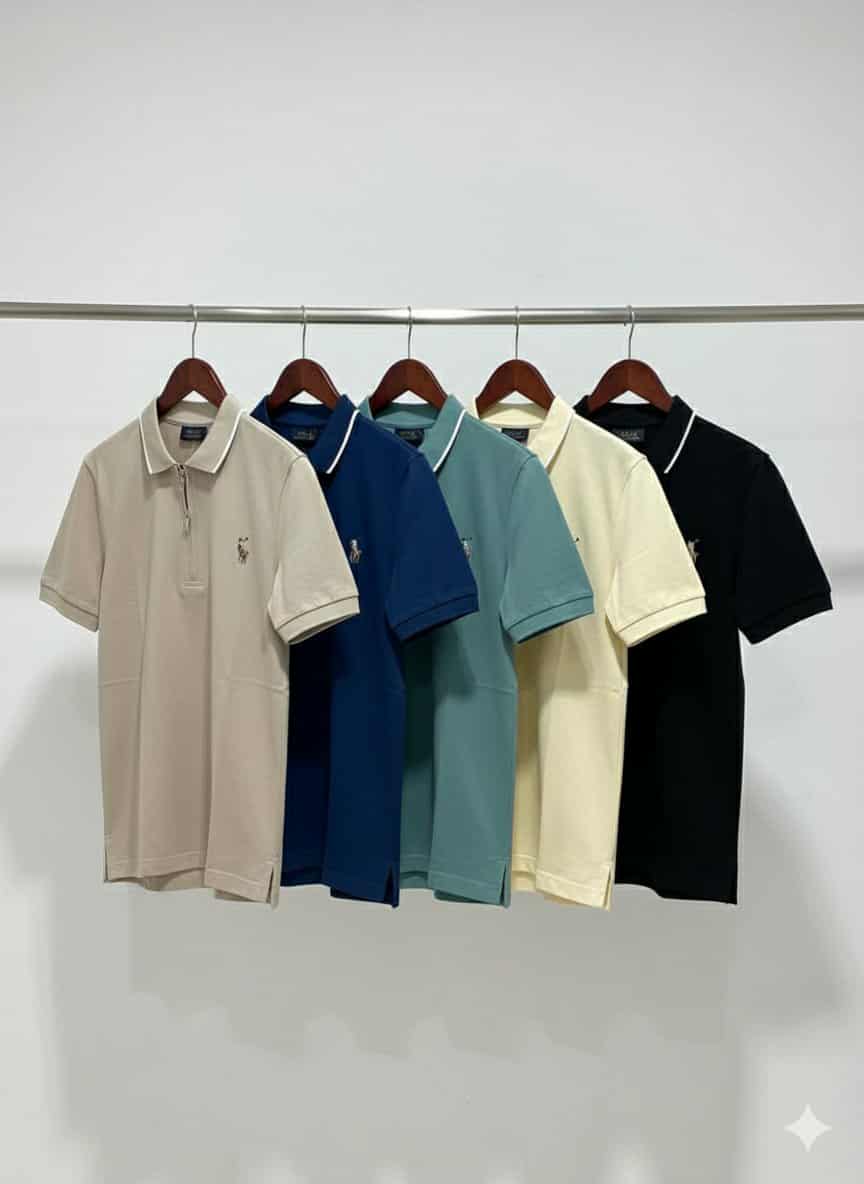 Short sleeve T-shirt Half Zip